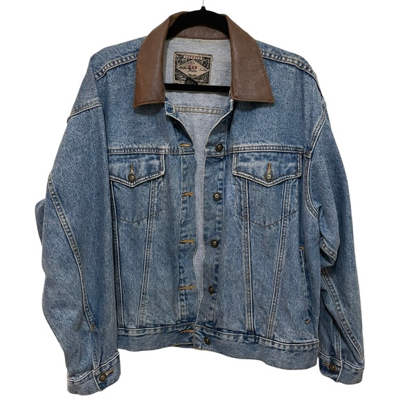 Express Other - ➡️ SOLD Men's Express Denim Jacket Faux Leather Collar, Size Large
